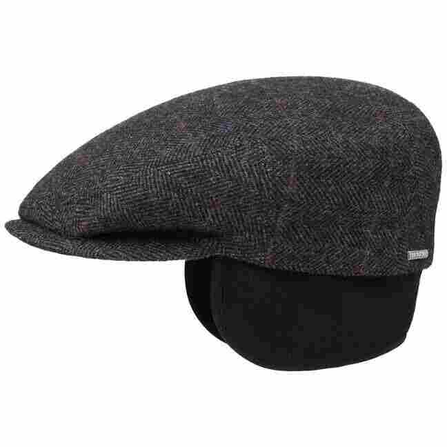 STETSON KENT Wool Flatcap Cap Mütze mit Ohrenklappen Schiebermütze Earflaps blau