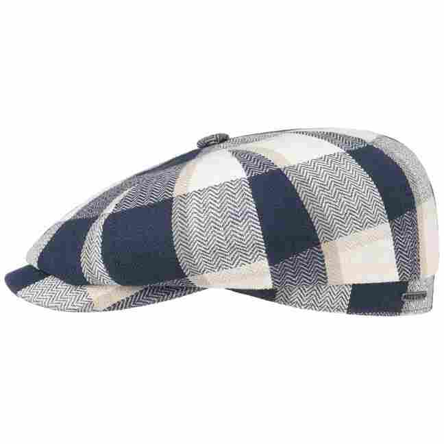 Stetson Hatteras Wool Plaid Flat Cap Men Made in The EU