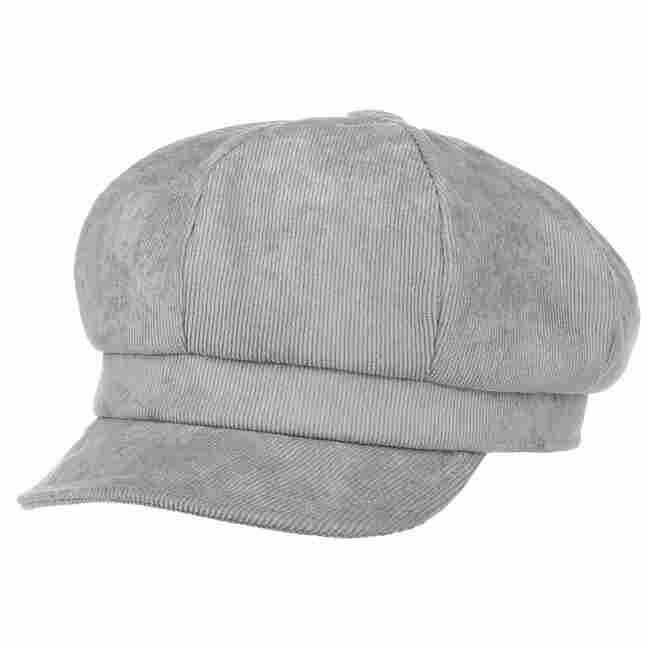 Lipodo Kemnay Corduroy Newsboy Pet Dames - baker boy cap met klep voering voor Zomer/Winter - S (55-56 cm) zwart