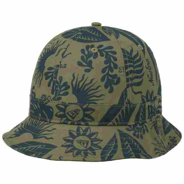 Hibiscus Print Bucket Cotton Hat by New 