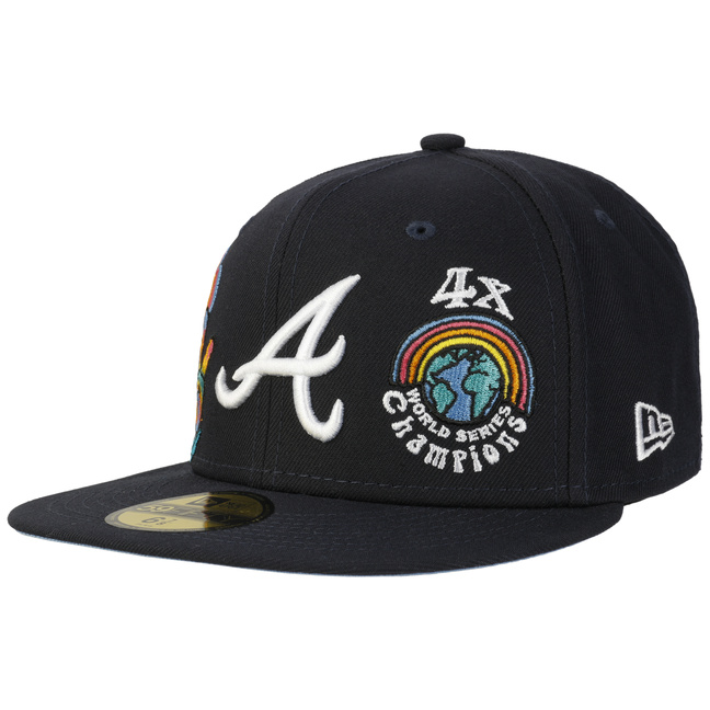 Atlanta Braves New Era Custom Navy Patches All Over 59FIFTY Fitted Hat